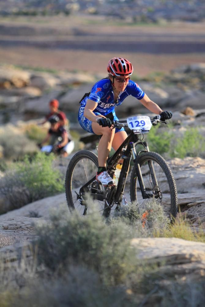 Cheryl Sornson (Team CF) on her way to a win at the True Grit Epic