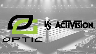 Image of a ring with the OpTic logo vs the Activision Logo