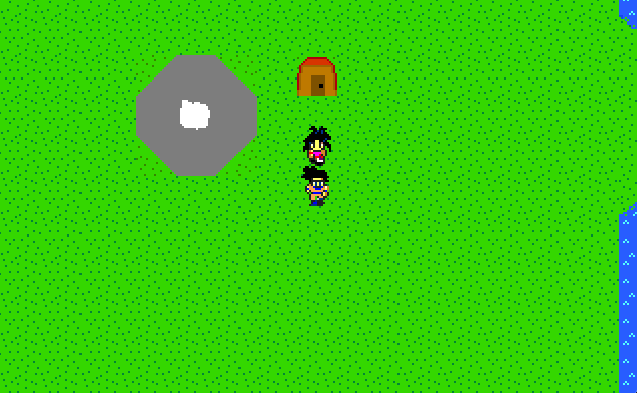 Screenshots from an old Dragon Ball Z fan RPG showing the game and its title screen