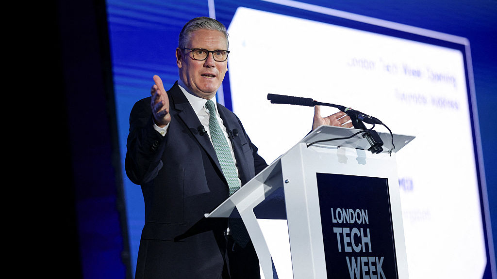 Keir Starmer speaking at London Tech Week 2026