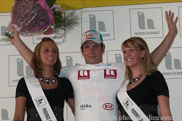 Adam Blythe (Omega Pharma-Lotto) leads the young rider classification after finishing second on the stage.