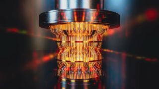 A futuristic quantum computer 3D render