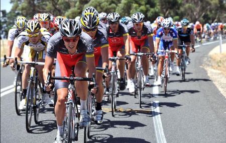 Daryl Impey drives the RadioShack train