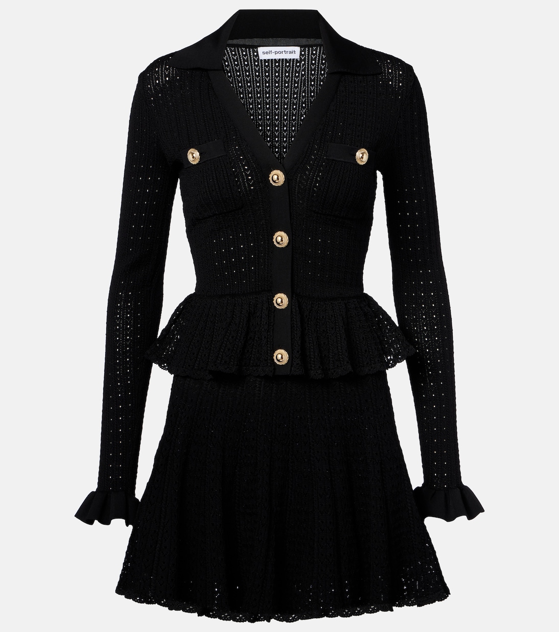 Pointelle Peplum Minidress