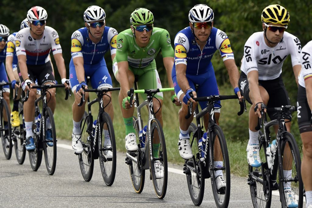 Marcel Kittel and his Quick-Step team slotted in behind Sky