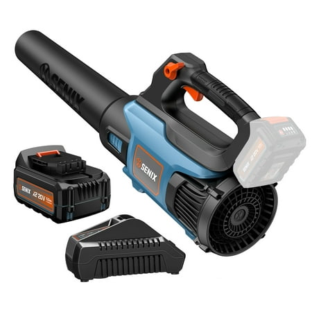 Senix 20 Volt Max* Cordless Brushless Leaf Blower With 5.0ah Battery &amp;amp; Charger Included, Variable Air Speeds Up to 450 Cfm 100 Mph, Blax2-M3
