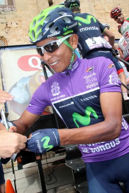 Nairo Quintana (Movistar) signing autographs