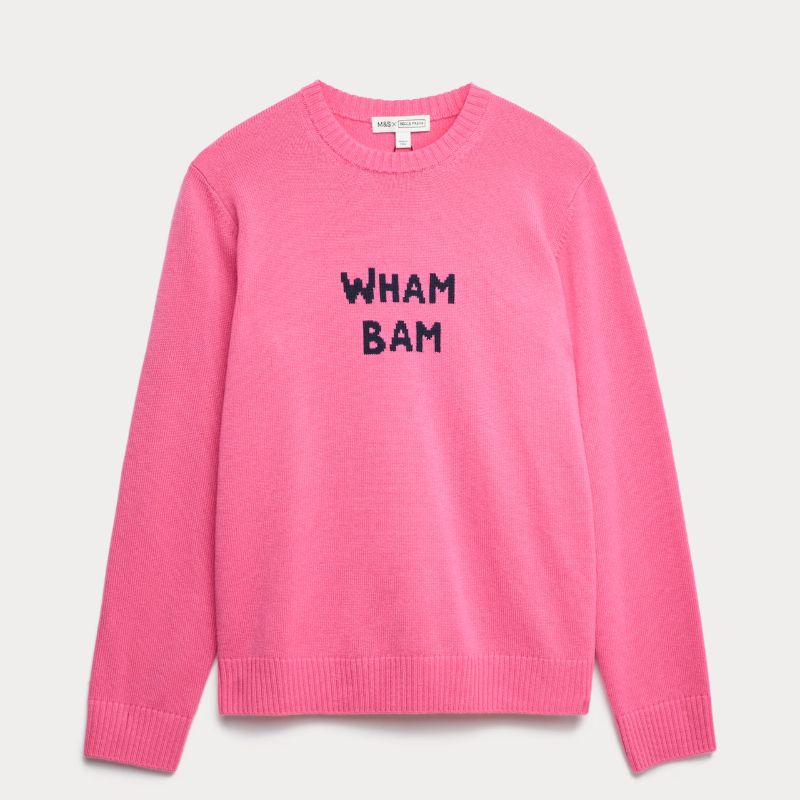 M&amp;amp;S x Bella Freud Merino Wool Rich &#039;Wham Bam&#039; Relaxed Jumper cut out