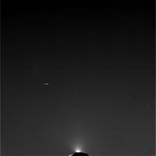 This raw, unprocessed image was taken by NASA's Cassini spacecraft on May 2, 2012. The camera was pointing toward Enceladus at approximately 239,799 miles (385,919 kilometers) away.