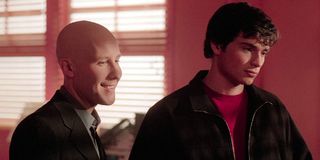 Michael Rosenbaum as Lex Luthor and Tom Welling as Clark Kent in Smallville.