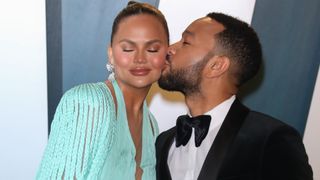 Chrissy Teigen and John Legend attend the 2020 Vanity Fair Oscar Party