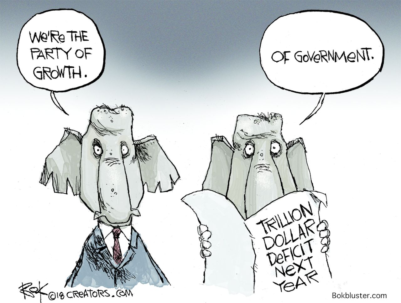 Political cartoon U.S. GOP budget plan deficit spending