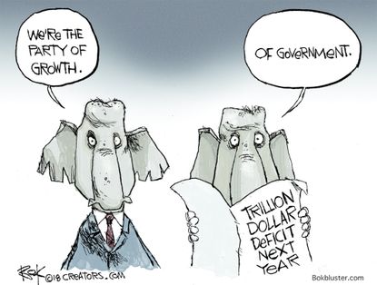 Political cartoon U.S. GOP budget plan deficit spending