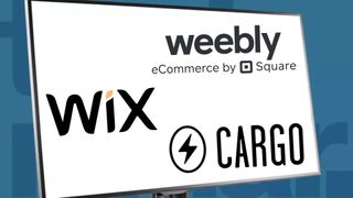 Best portfolio website builder: Weebly, Wix and Cargo logo on a desktop screen