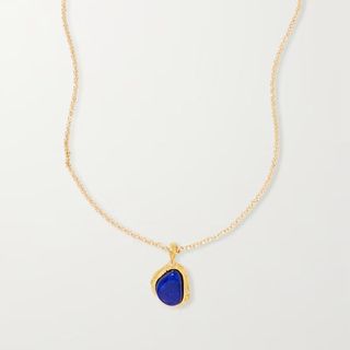 The Droplet of the Horizon gold-plated lapis lazuli necklace