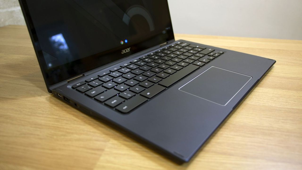 A closeup of the Acer Chromebook Spin 513's keyboard