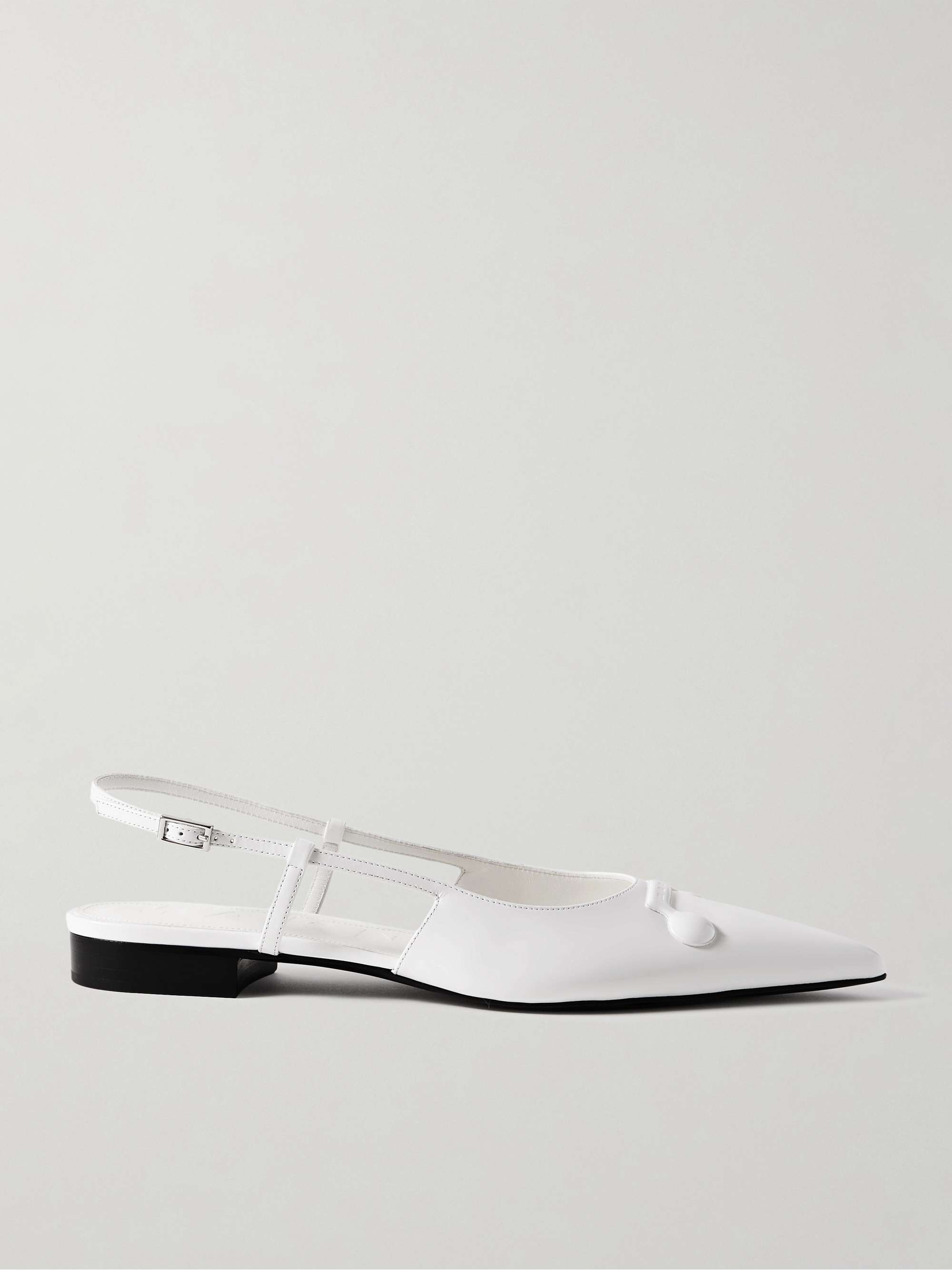 Trunkaroo Embellished Leather Slingback Point-Toe Flats