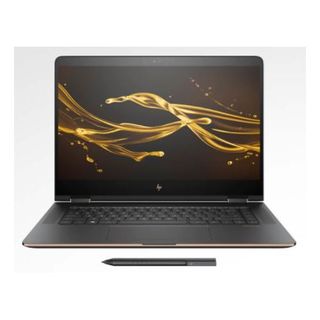 The HP Spectre X360 laptop has modern-looking round corners and weighs a mere 4.2 pounds.