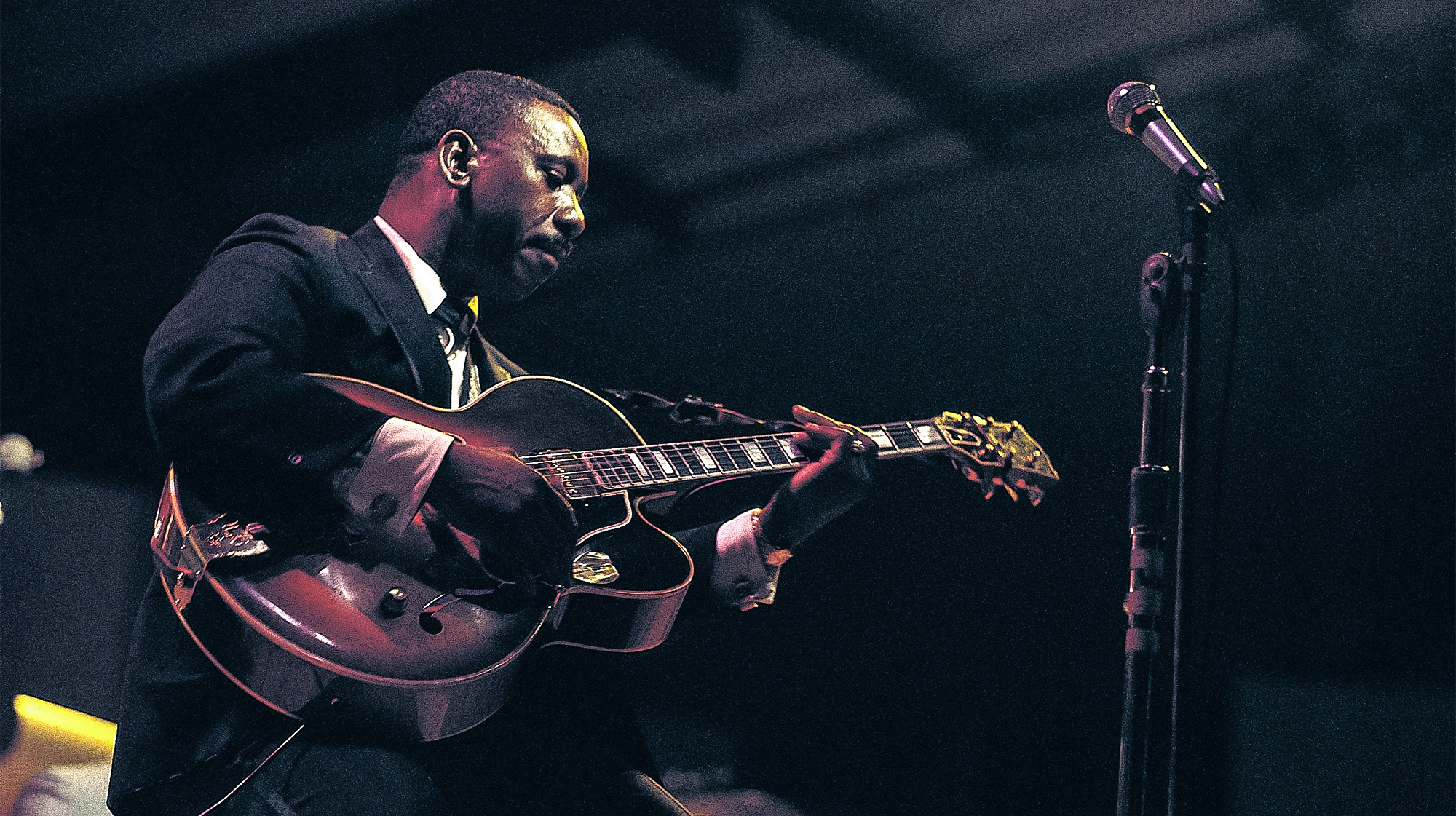 American jazz guitarist Wes Montgomery (1923-1968) performs live on stage at the Newport Jazz Festival in Newport, Rhode Island, United States on 3rd July 1967.