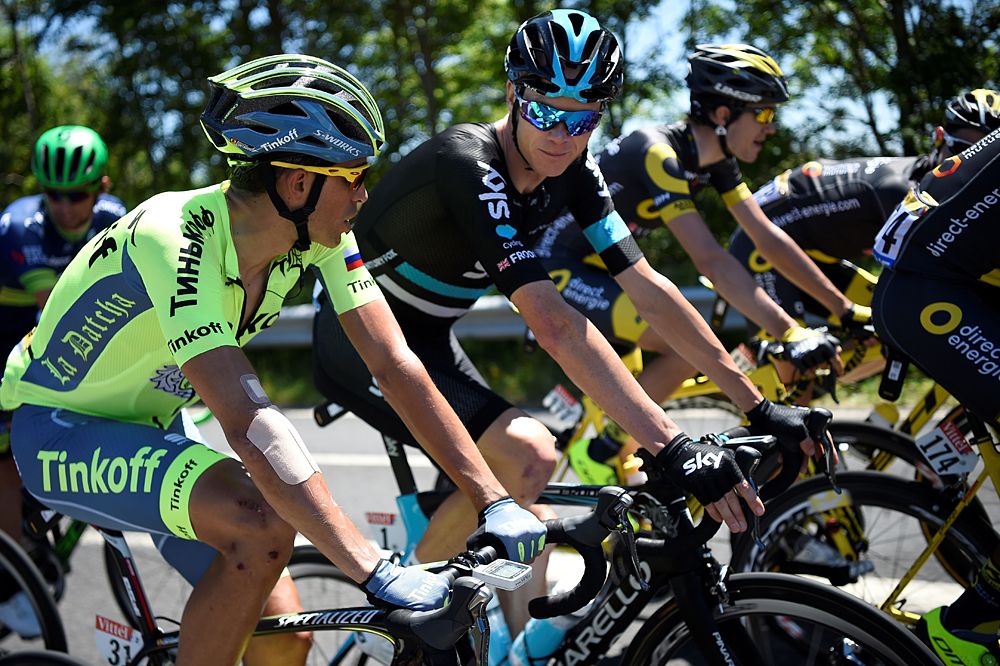 Alberto Contador (Tinkoff) and Chris Froome (Team Sky)