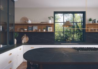 The dark countertop Impermia Porcelain Collection from Caesarstone