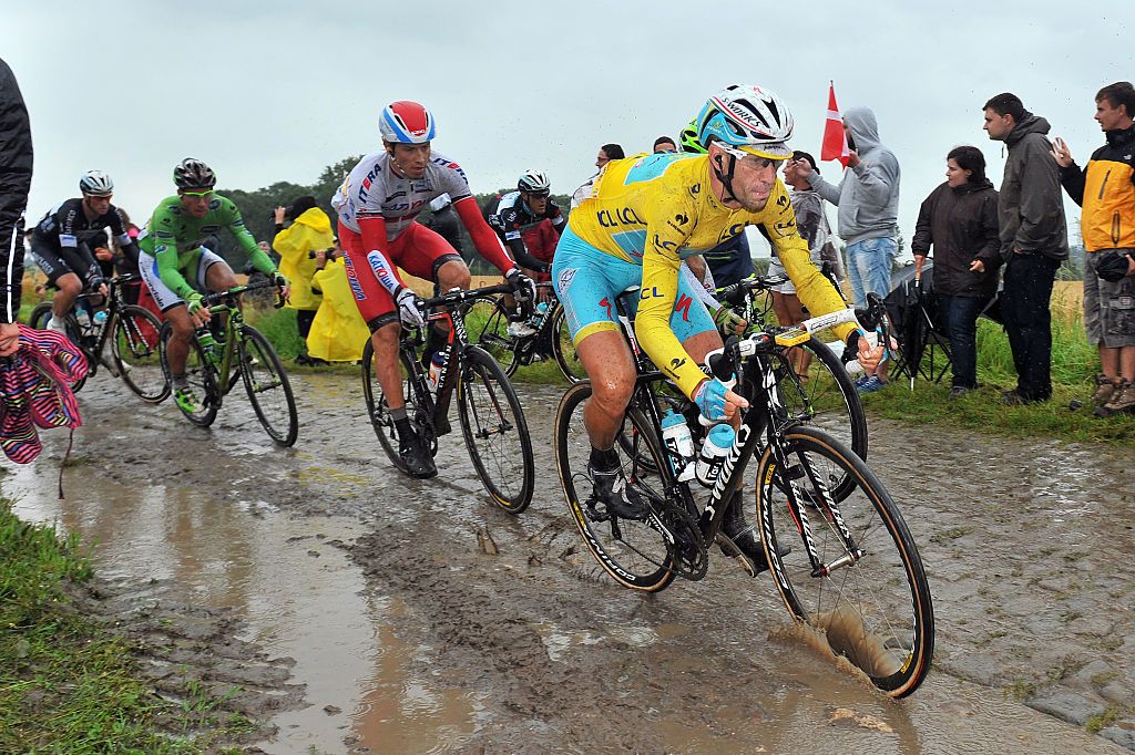 Cycling: 101th Tour de France / Stage 5
NIBALI Vincenzo (ITA) Yellow Leader Jersey / PORSEV Alexander (RUS)/ SAGAN Peter (SVK) Green Jersey /
Ypres - Arenberg Porte du Hainaut (152,5Km)/
Ronde van Frankrijk TDF Etape Rit (c) Tim De Waele