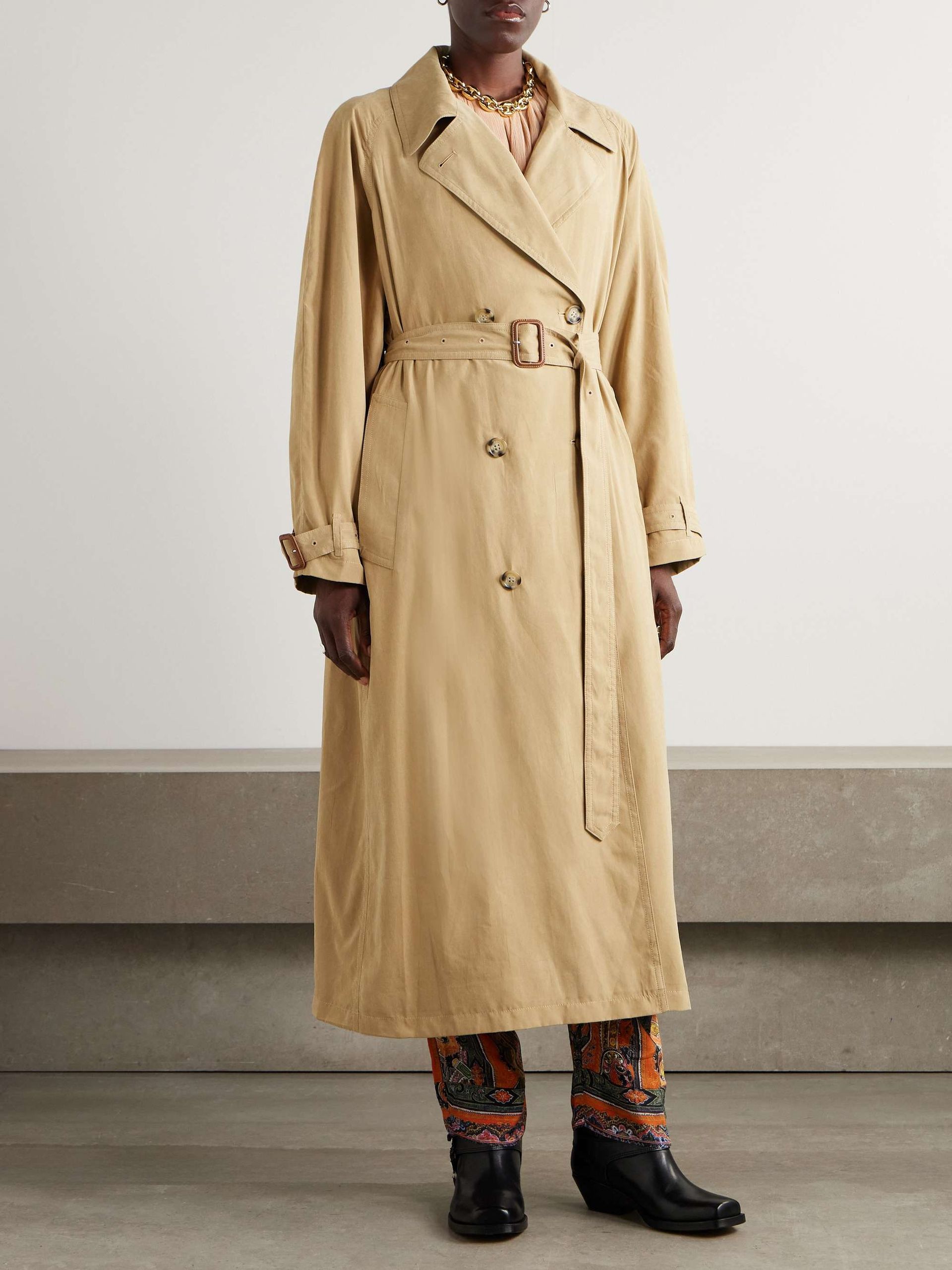 Elea Belted Twill Trench Coat