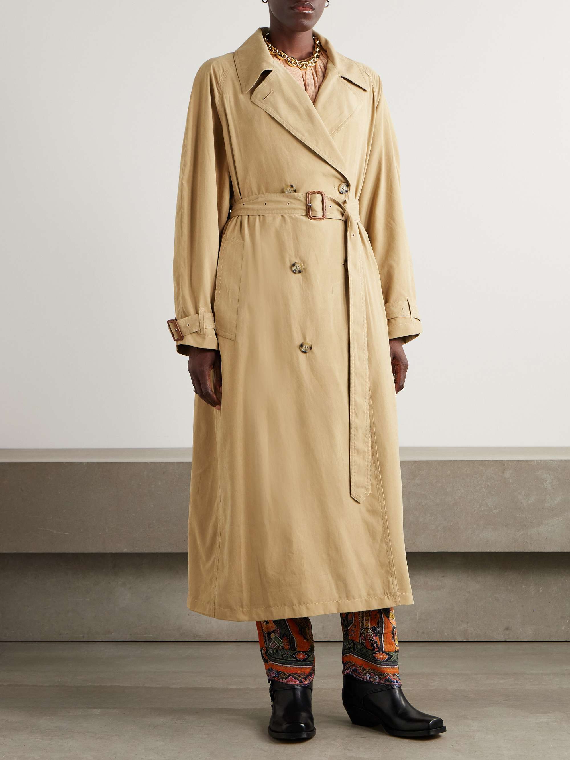 Elea Belted Twill Trench Coat