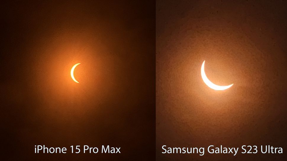 I shot the eclipse with an iPhone 15 Pro Max, Google Pixel 8 Pro and a ...