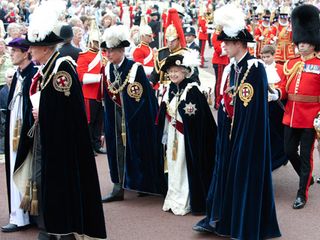 Prince William, Prince Charles and Queen Elizabeth at The Order of the Garter Service