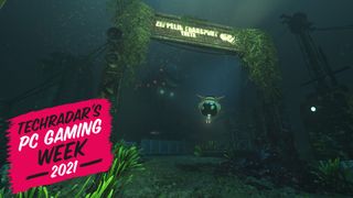 An underwater gate in Soma with the TechRadar PC Gaming Week logo 2021