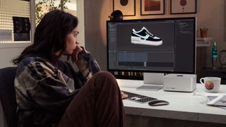 Mac Studio being used to design shoes