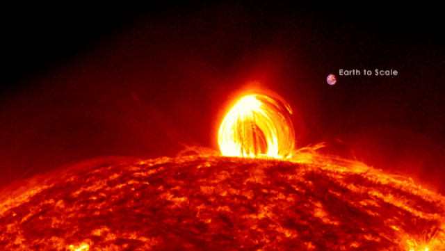 Coronal rain is created by plasma that expands up a magnetic loop that extends from the sun's surface. The plasma gathers at its peak, far from the heat source and, as it cools, condenses. Gravity then pulls the plasma back down the loop. 