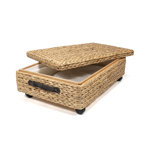Happimess Chett 26.38" Minimalist Hand-Woven Hyacinth/wood Underbed Storage Bin With Wheels and Handles & Reviews | Wayfair