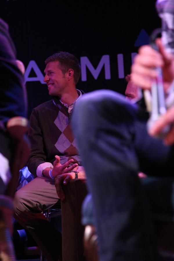 Ryder Hesjedal hid in the back, but got a huge round of applause when introduced