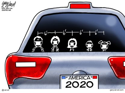 Editorial Cartoon U.S. social distancing covid family