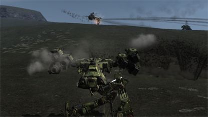 a bidepal mech facing the camera