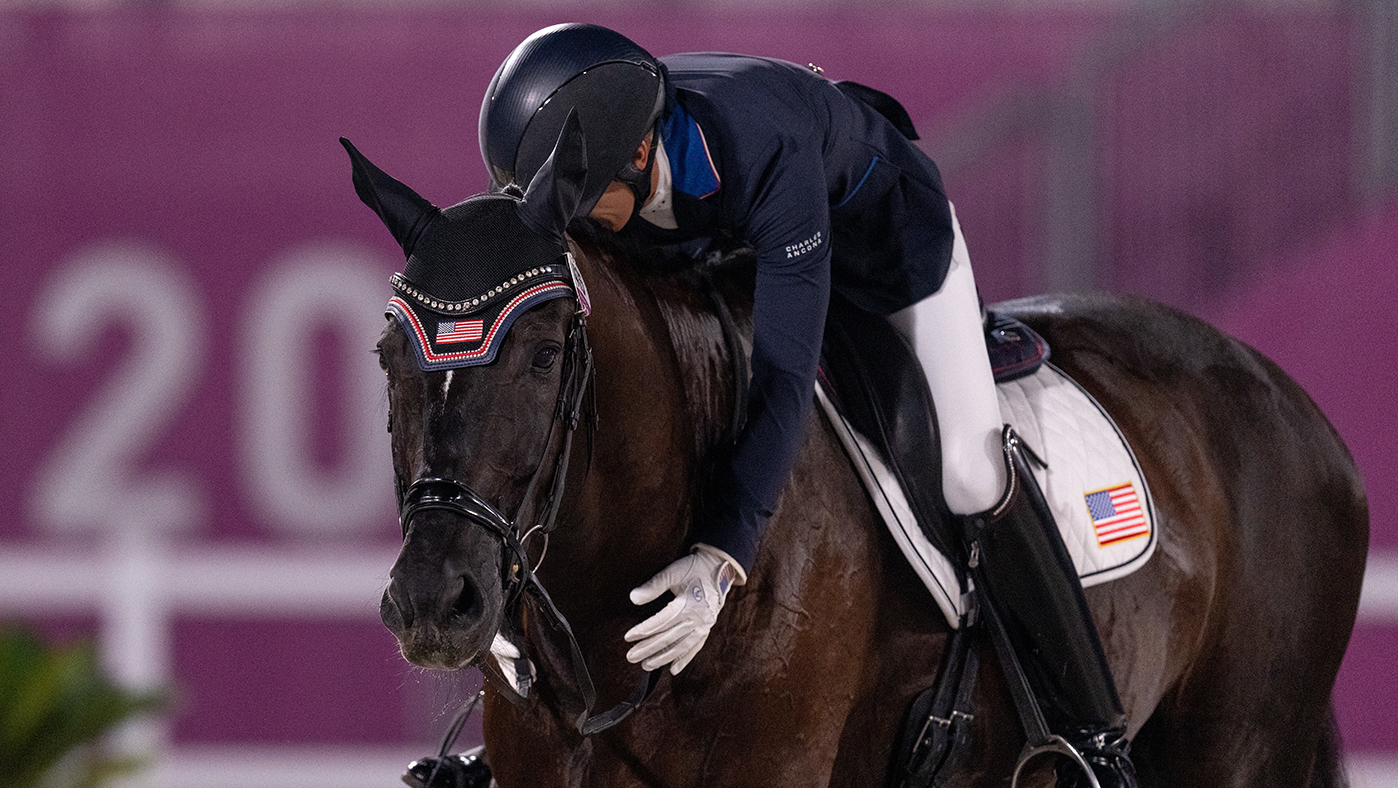 The USA's Solitaer 40 and Kate Shoemaker in the Paralympic Dressage in Tokyo