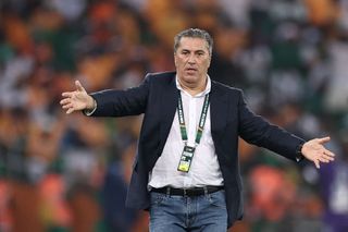 Nigeria AFCON 2023 squad: Nigeria's Portuguese coach Jose Peseiro gestures during the Africa Cup of Nations (CAN) 2024 group A football match between Ivory Coast and Nigeria at the Alassane Ouattara Olympic Stadium in Ebimpe, Abidjan, on January 18, 2024. (Photo by FRANCK FIFE / AFP) (Photo by FRANCK FIFE/AFP via Getty Images)