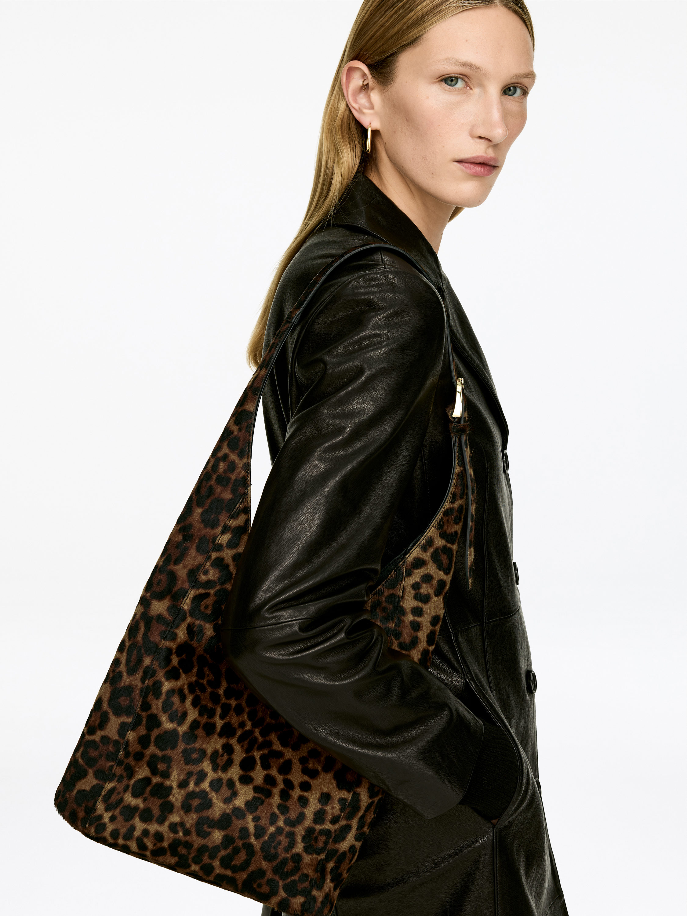 Pony Hair-Effect Suede Tote – Brown/black – Women – Arket Gb