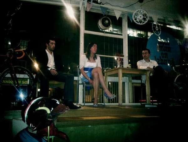 On stage at Look Mum No Hands.