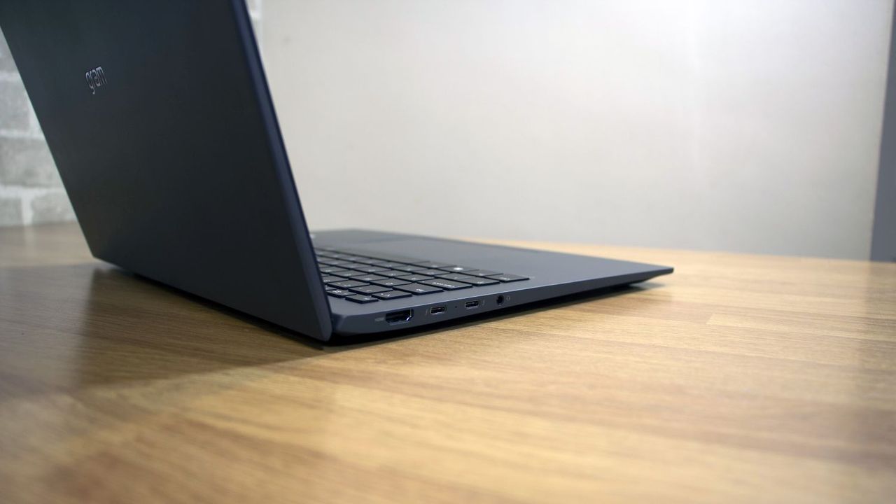 A closeup of the LG Gram 16 (2022)'s left ports