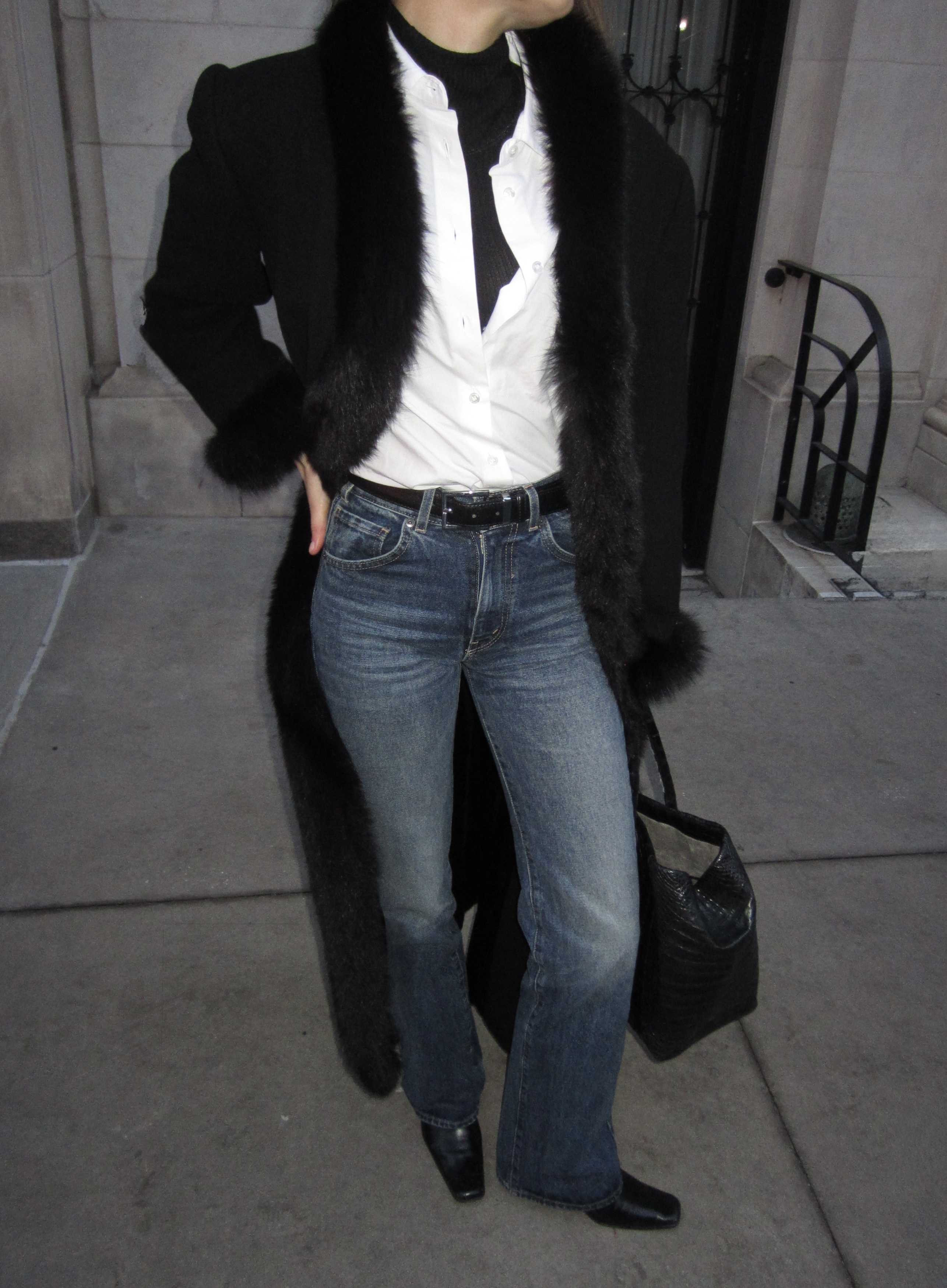 Woman in jeans and a white shirt