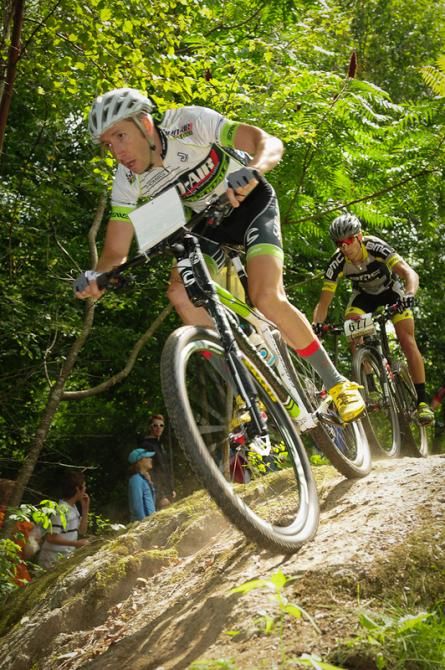 Jeremiah Bishop (Sho-Air Cannondale) riding in second position on lap two