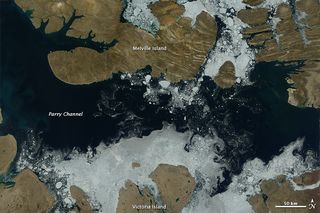 Ice melting in the Northwest Passage