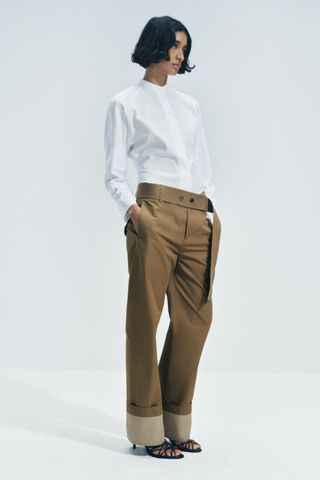 Zw Collection twill trousers with belt