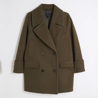 khaki blazer coat