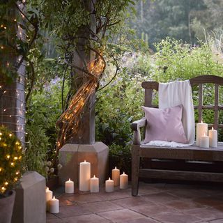 patio lighting ideas with sitting area and lighting schemes