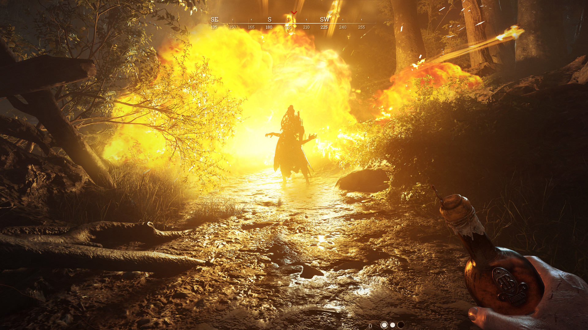 Hunt: Showdown gameplay screenshot with massive explosion