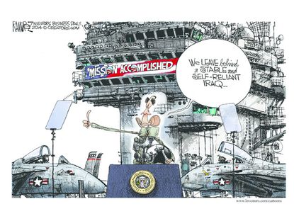 Obama cartoon world Iraq Bush